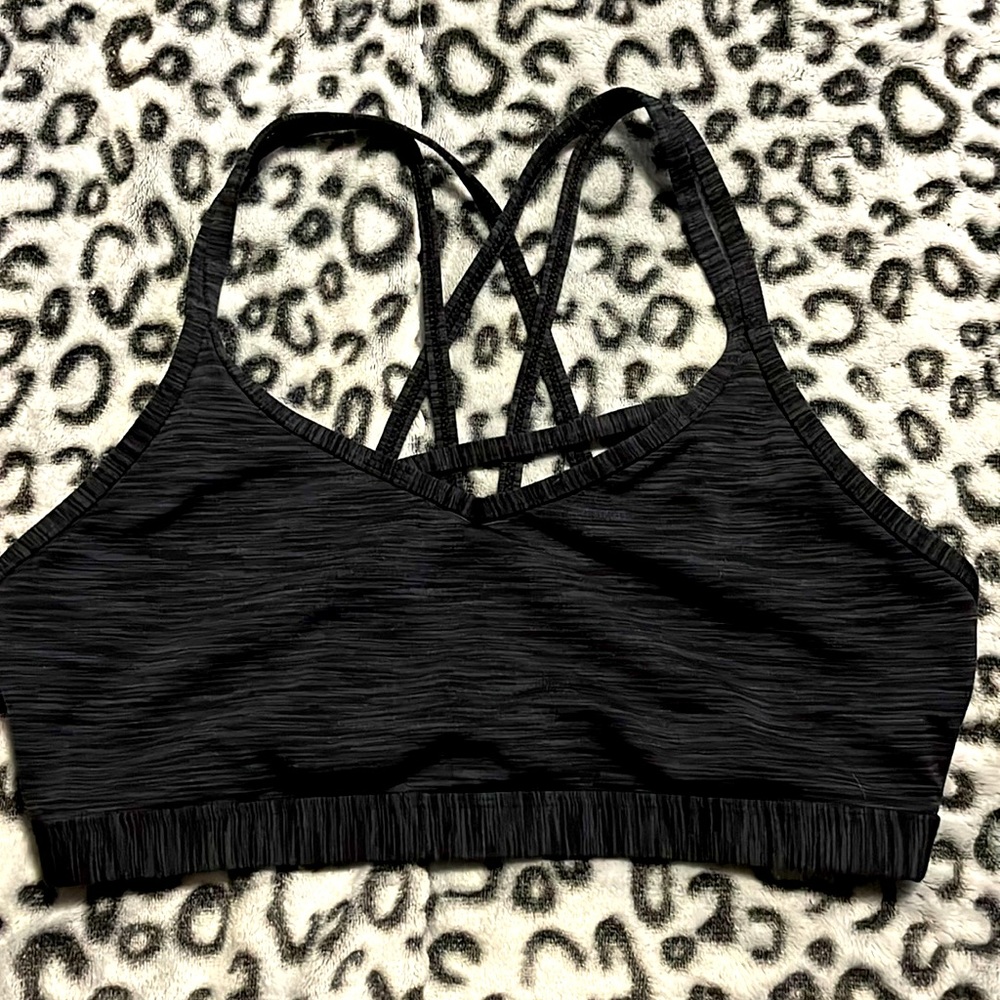 Zyia black pattern strappy bra